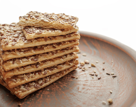 Cookies with cereals, healthy cookies with sunflower seeds, flax seeds and sesame seeds.の写真素材