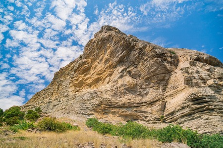 Crimea mountains and Black sea landscape, good sunny day.