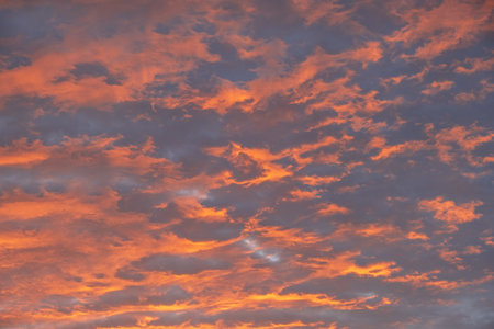 Beautiful orange sun rise with sea and clouds