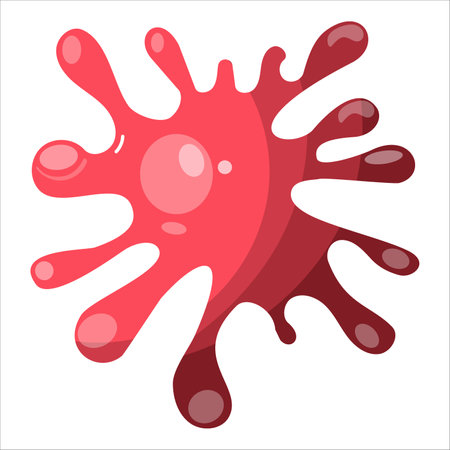 Vector ink drop, blob. Colored splashes highlighted on a white background.のイラスト素材