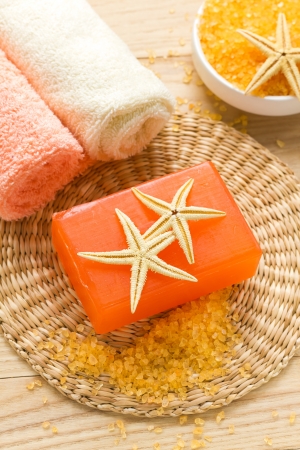 Sea salt and soapの写真素材