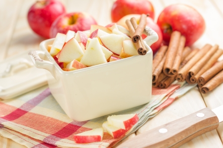 Apples with cinnamonの写真素材