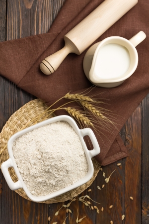 Flour and milkの写真素材