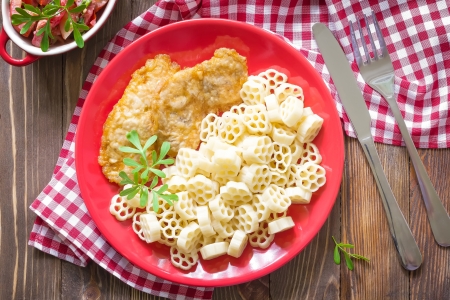 Pasta and fishの写真素材