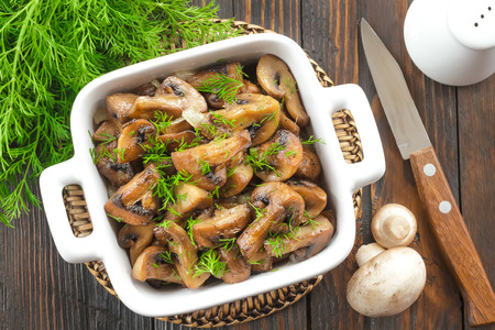 Fried mushroomsの写真素材