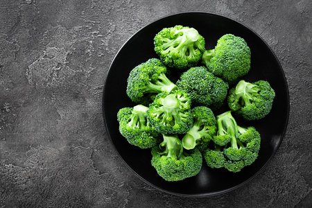 Broccoli. Fresh broccoli on plateの写真素材