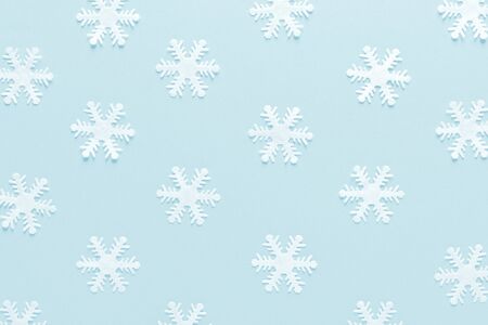 Christmas, New Year or Noel holiday festive winter greeting card with decorations, snowflakes on...