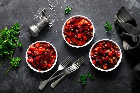 Beetroot or beet salad with boiled vegetables
の写真素材