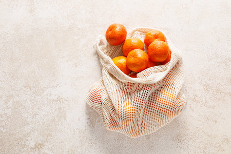 Fresh organic mandarin oranges, tangerine fruits, top viewの写真素材
