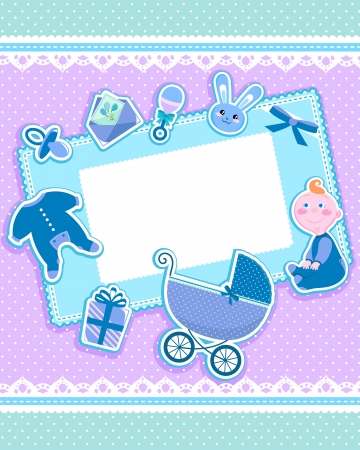 cute card with baby itemsのイラスト素材