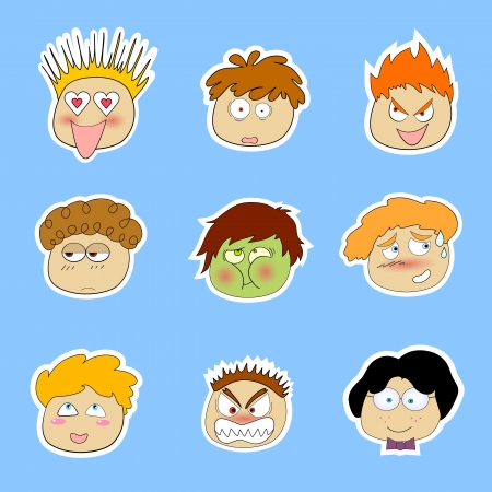 cartoon facesのイラスト素材