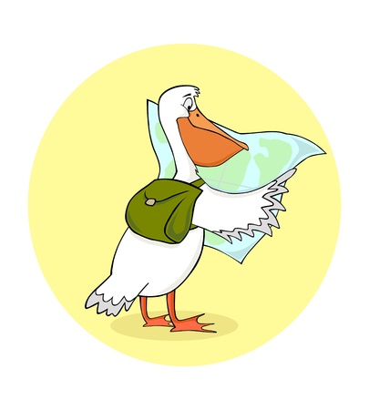 traveling pelicanのイラスト素材