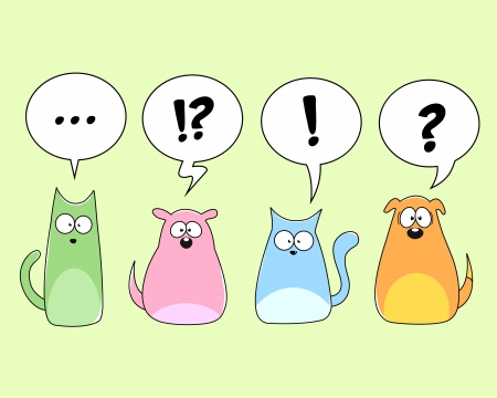 cartoon cats and dogsのイラスト素材