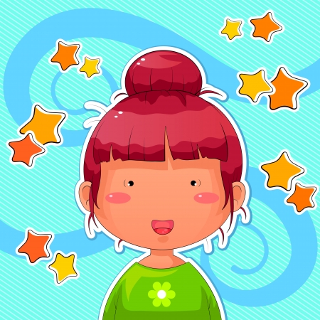 funny manga girlのイラスト素材