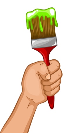 hand holding a paintbrushのイラスト素材