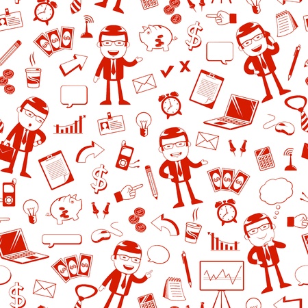 seamless pattern with business iconsのイラスト素材