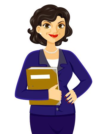 mature business woman smiling with confidenceのイラスト素材