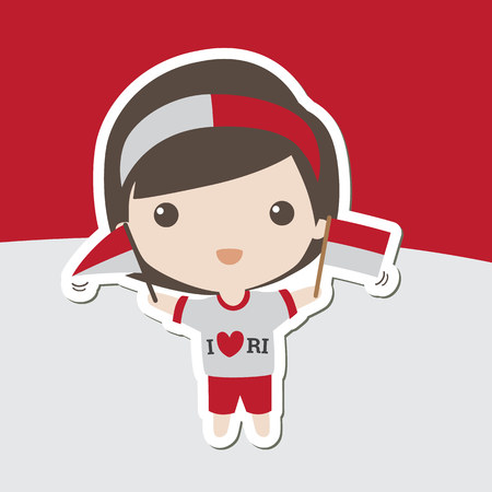 Indonesia Independence Day Girlのイラスト素材
