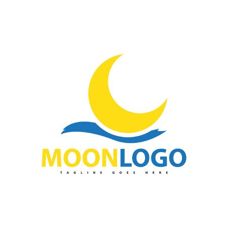creative moon logo design, vectorのイラスト素材