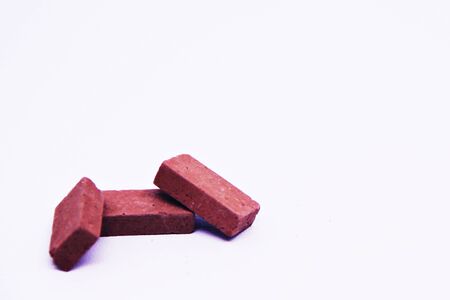 red brick isolated on white backgroundの写真素材