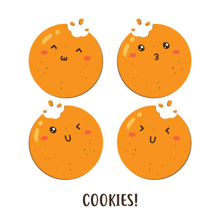 Cute happy cookies vector design, can be use to make posterのイラスト素材