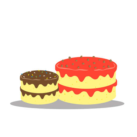 Cute happy delicious cake vector design, can be use to make poster