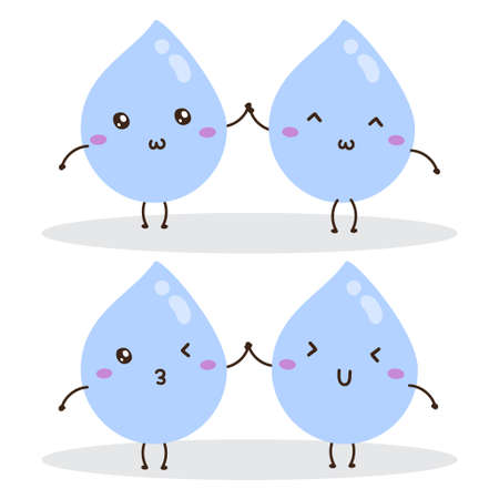 Cute happy water drop vector design, can be use to make posterのイラスト素材