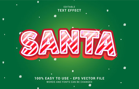 editable text effect, Santa style can be use to make Titleのイラスト素材
