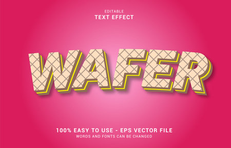 editable text effect, wafer styleのイラスト素材