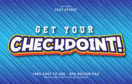 editable text effect, Checkpoint style can be use to make Titleのイラスト素材