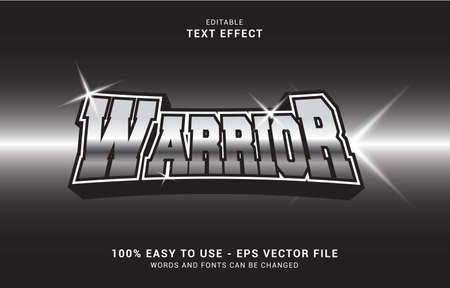 editable text effect, Warriors Silver text effect illustrationのイラスト素材