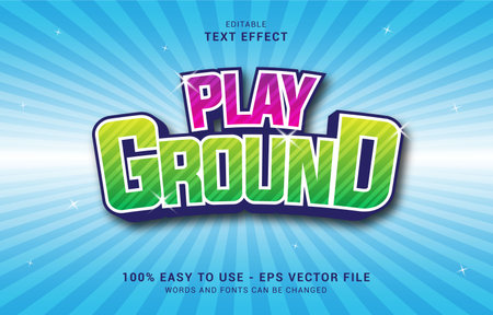 editable text effect, Play Ground text effect illustrationのイラスト素材