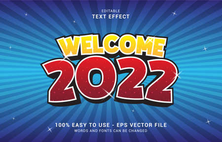 editable text effect, New Year Welcome 2022 style can be use to make Titleのイラスト素材