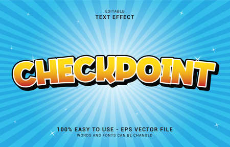 editable text effect, Cartoon Checkpoint style can be use to make Titleのイラスト素材