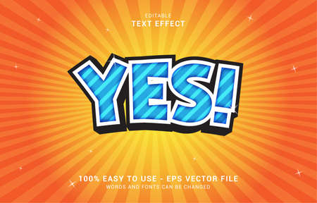editable text effect, Blue Yes style can be use to make Titleのイラスト素材