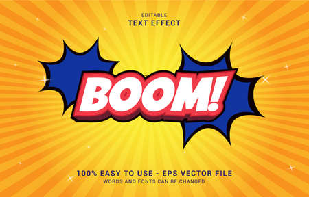 editable text effect, Boom Comic style can be use to make Titleのイラスト素材