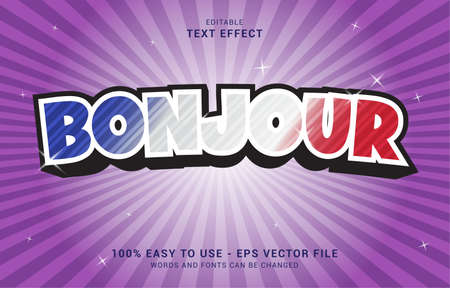 editable text effect, Bonjour France style can be use to make Titleのイラスト素材