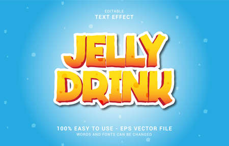 editable text effect, Fresh Jelly Drink style can be use to make Titleのイラスト素材