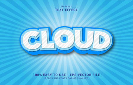 editable text effect, Cloud style can be use to make Titleのイラスト素材