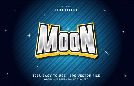 editable text effect, Moon style can be use to make Titleのイラスト素材