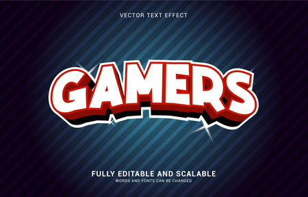 editable text effect, Bold Gamers style can be use to make Titleのイラスト素材