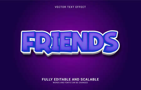 editable text effect, Friends style can be use to make Titleのイラスト素材