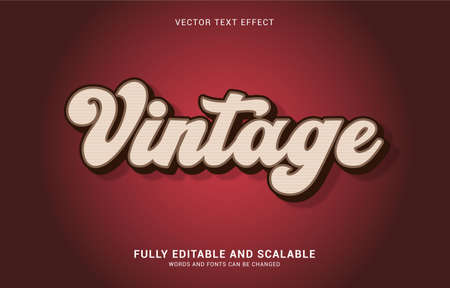 editable text effect, Vintage style can be use to make Titleのイラスト素材