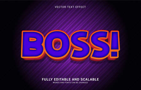 editable text effect, Boss style can be use to make Titleのイラスト素材