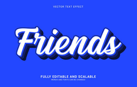 editable text effect, Friends style can be use to make Titleのイラスト素材