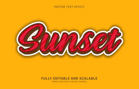 editable text effect, Sunset style can be use to make Titleのイラスト素材