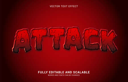 editable text effect, Attack style can be use to make Titleのイラスト素材