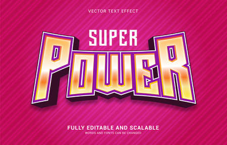 editable text effect, Super Power style can be use to make Titleのイラスト素材
