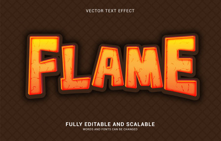 editable text effect, Flame style can be use to make Titleのイラスト素材