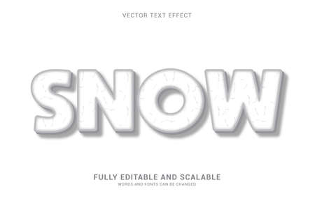 editable text effect, Snow style can be use to make Titleのイラスト素材